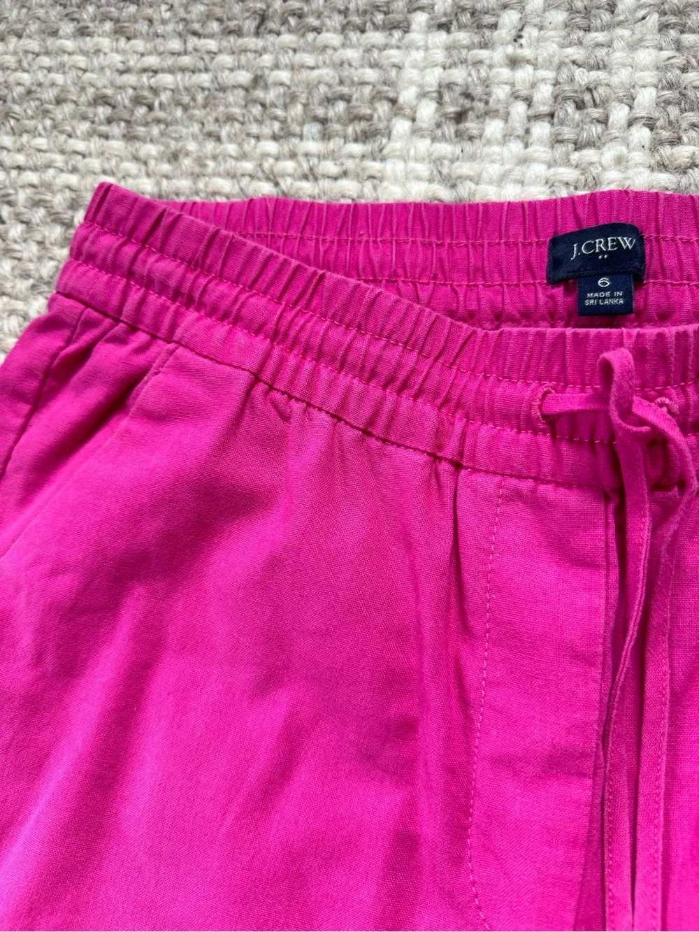 J. Crew linen cotton drawstring straight leg pants